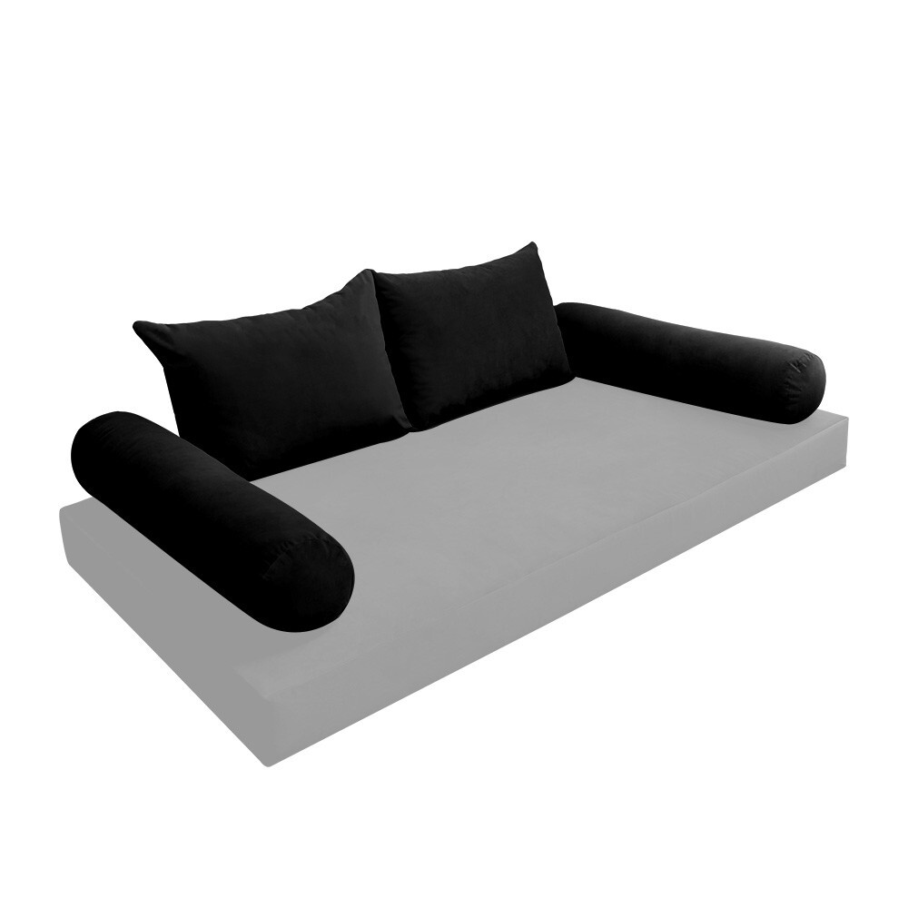 COVER ONLY Model V4 Full Velvet Knife Edge Indoor Daybed Cushion Bolster - AD374