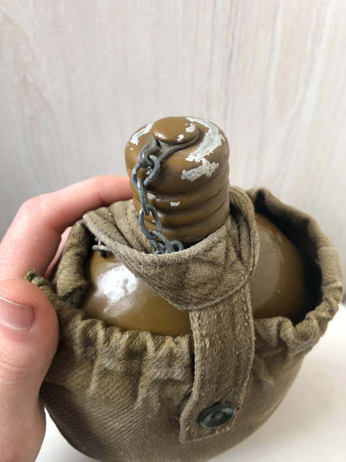 Vintage Soviet Russian Army Gear Water Aluminum Flask Canteen Bottle 1980s USSR
