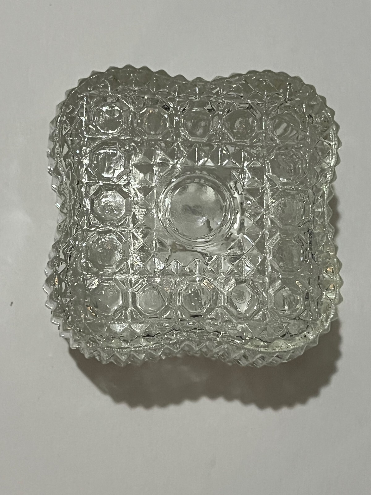 Clear Lead Crystal Trinket Box 2 1/2 x 2 1/2 x 1 1/2 Heavy weight