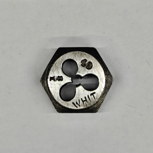 1/8"-40 BSW Hex Die 3/4" OD Carbon Steel NOS - British Standard Whitworth