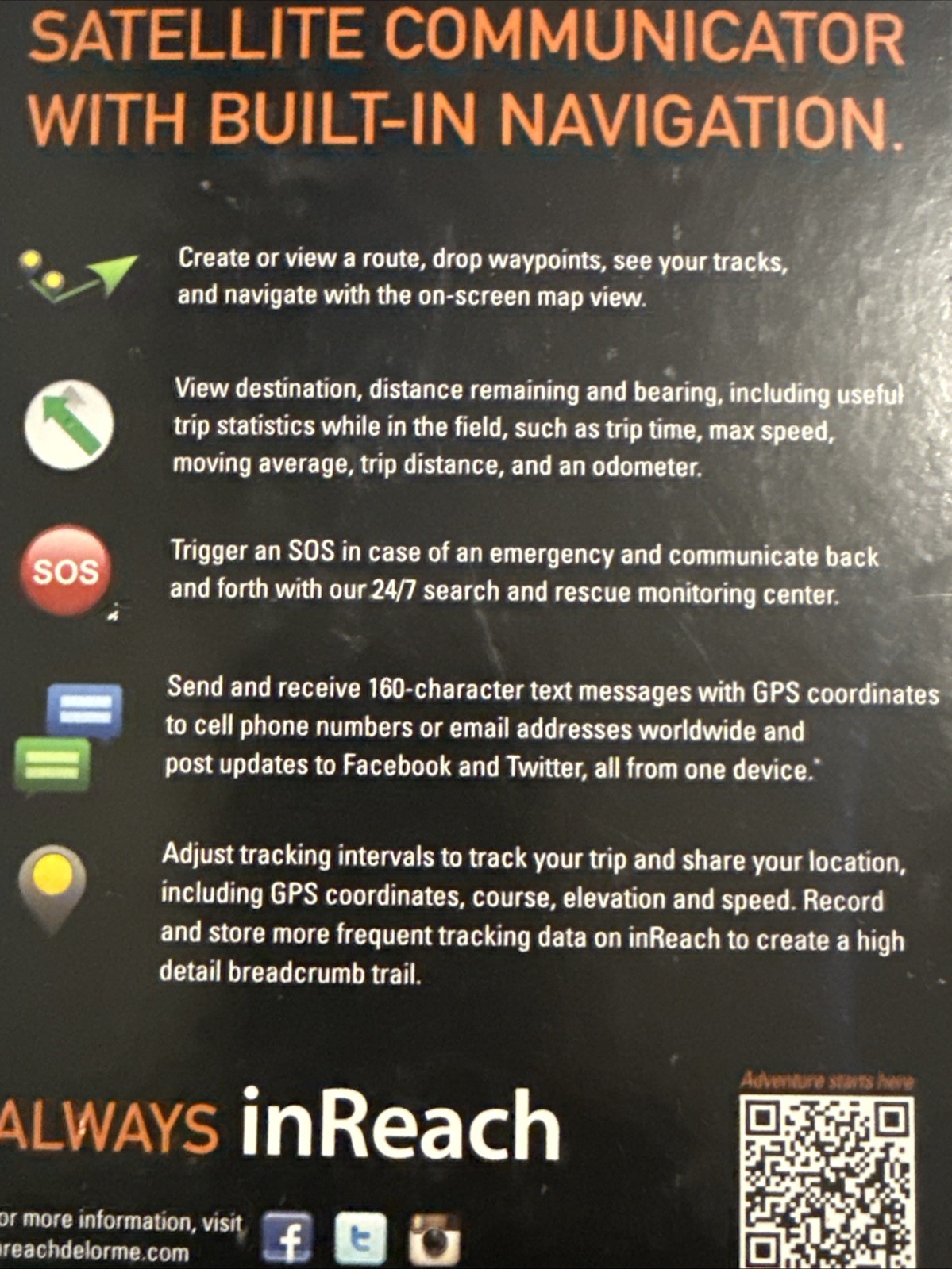 Garmin/Delorme Inreach explorer (open Box)