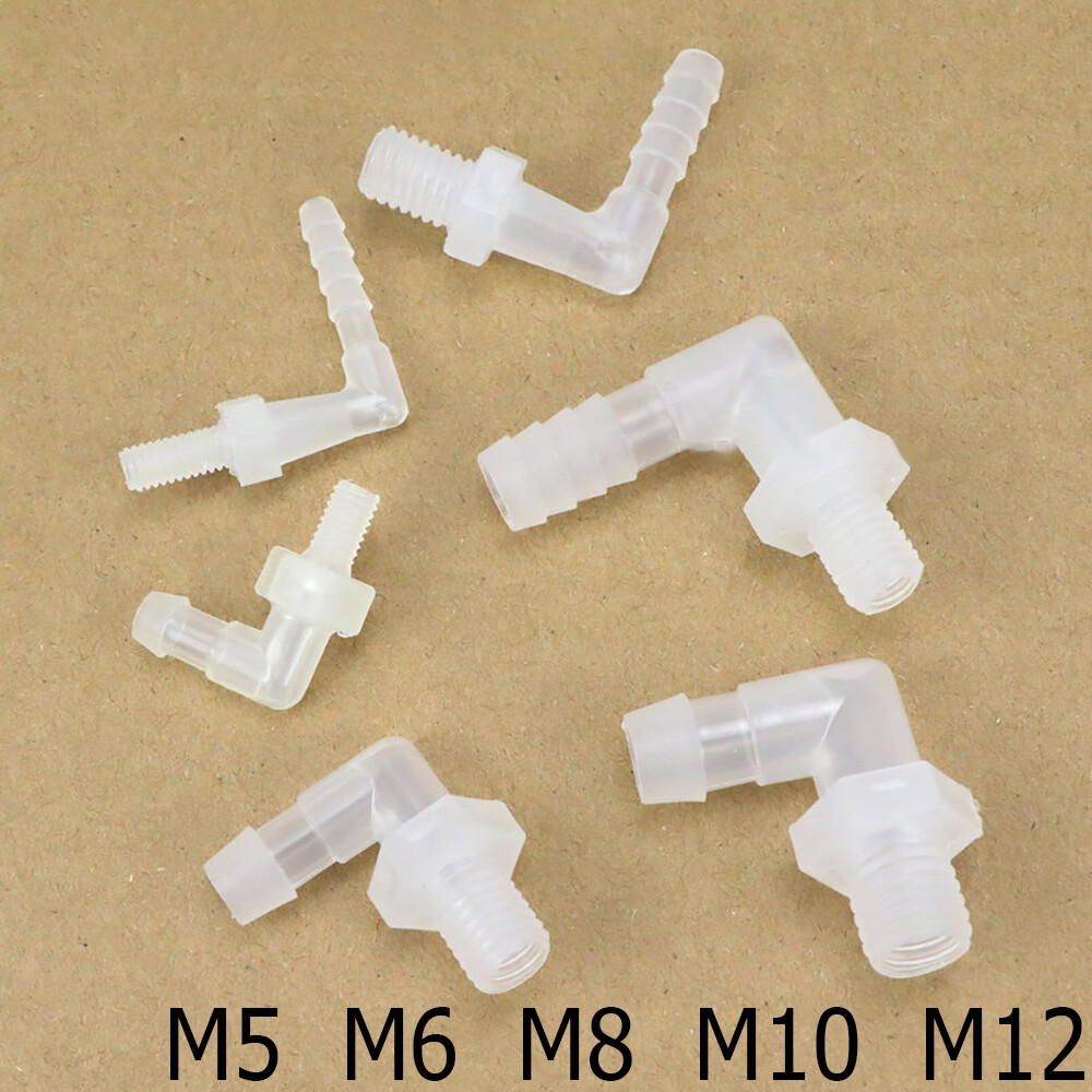 Plastic 90° Elbow Hose Tail Connector Barbed Male Thread Hose Pipe Adapter Pool