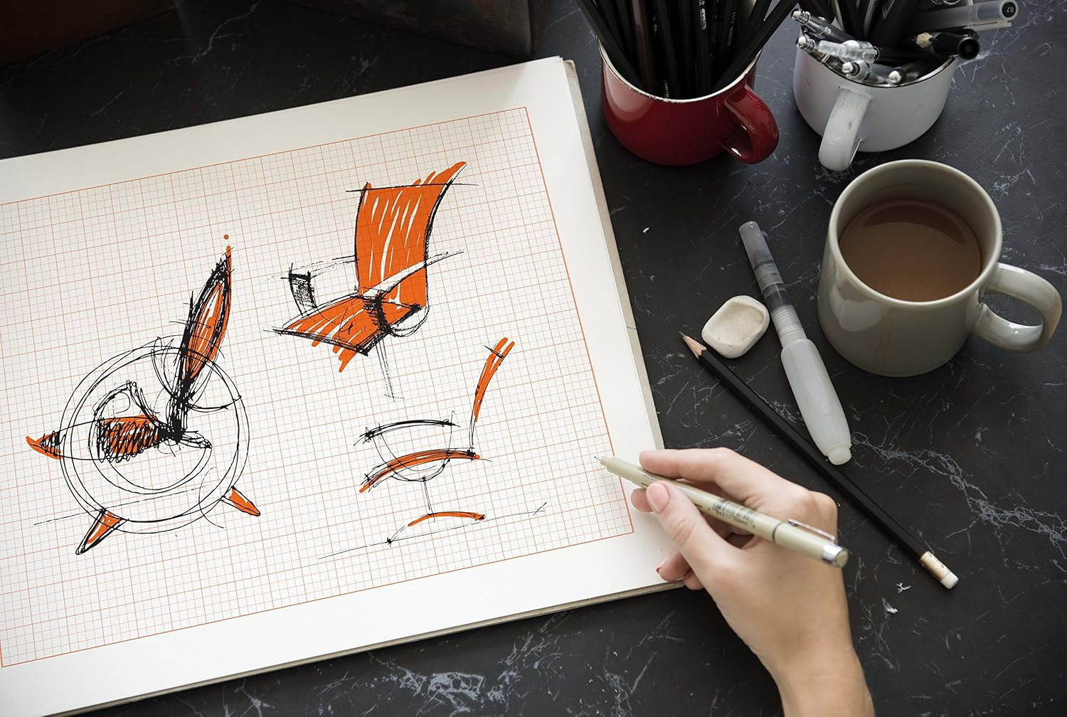 Grid PAD. Removable Sheet. Premium Paper. Smart-Bind Reinforced Lay Flat Binding