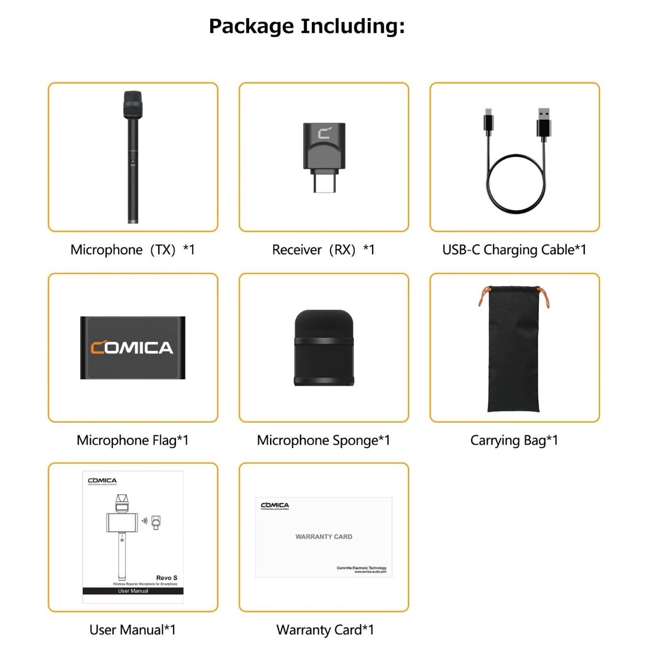 COMICA Revo S Wireless Reporter Microphone Compatible with Windows Mac OS