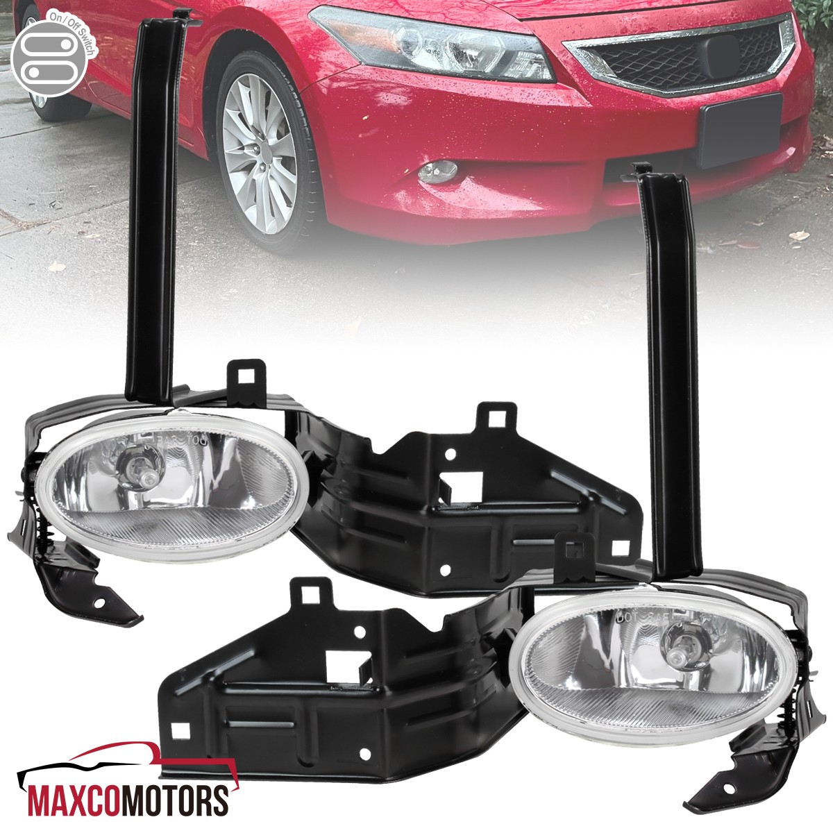 Fog Lights Fits 2008-2010 Honda Accord 2Dr Coupe Driving Bumper Lamps+Switch