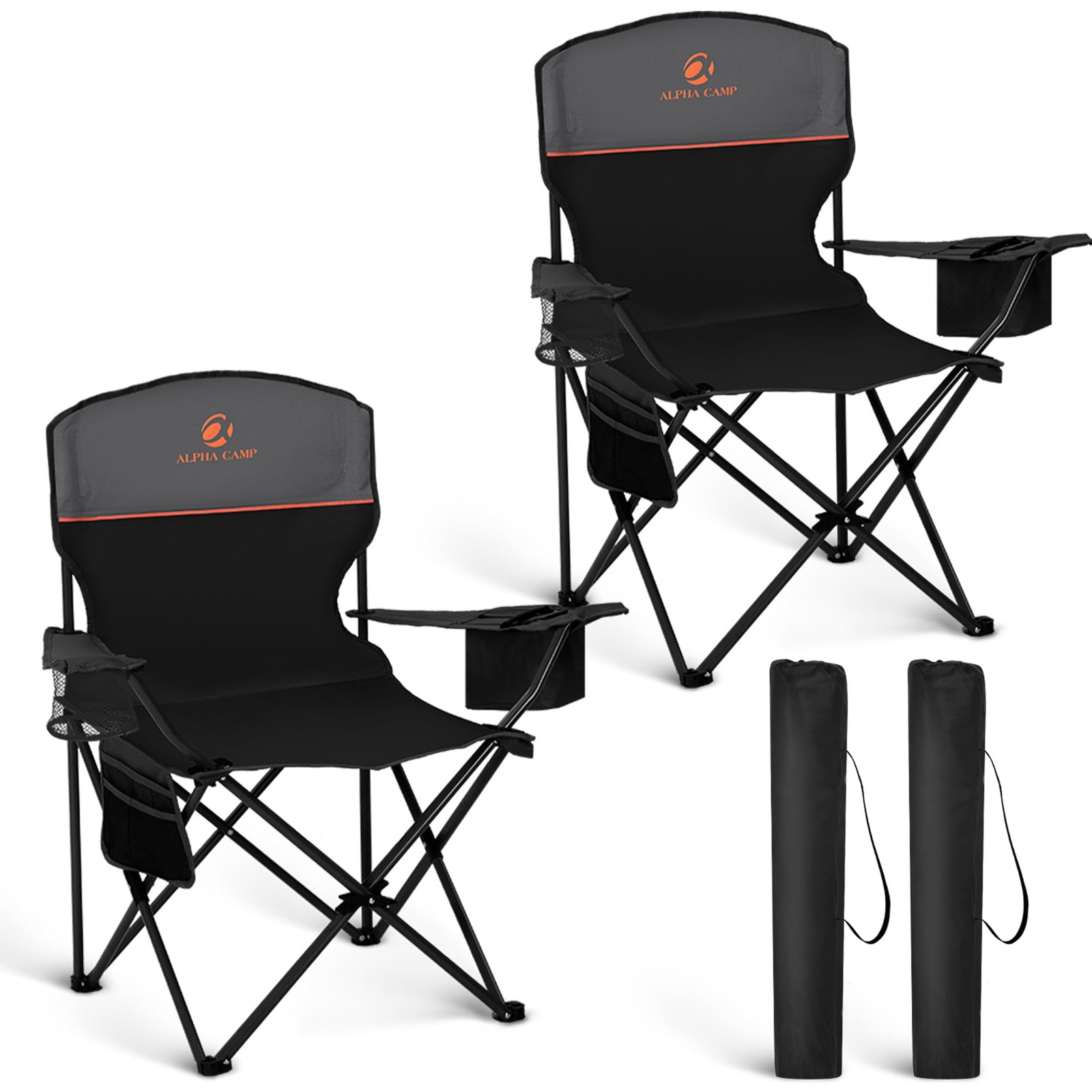 HIGH POINT SPORTS 2 Pack Portable Camping Chair for Adults, Folding Outdoor C...