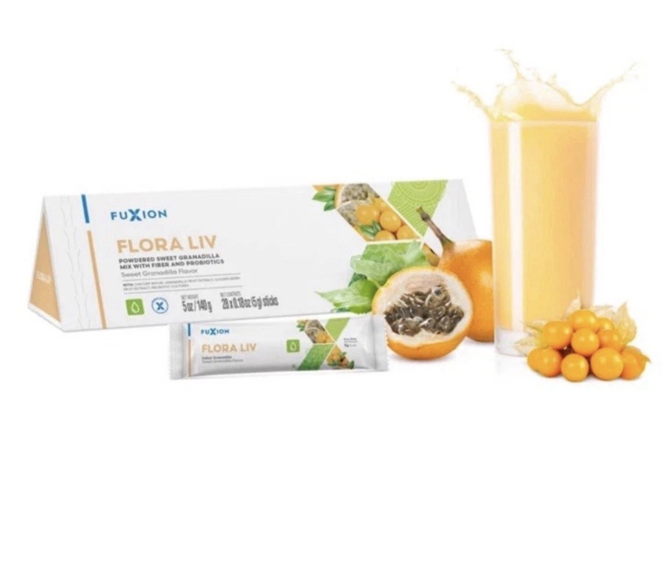 Fuxion Flora Liv-Organic-Drink Mix With PROBIOTICS-28 sticks.