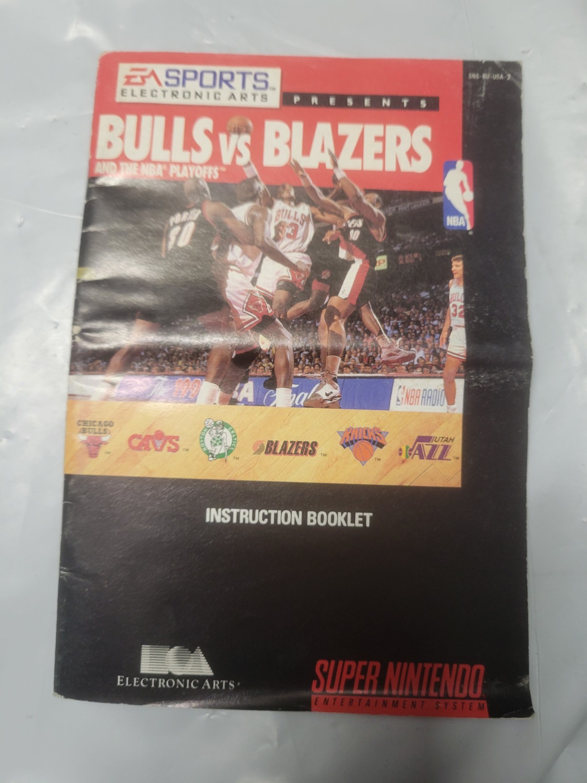 Super Nintendo Bulls vs Blazers Replacement Instruction Booklet Only