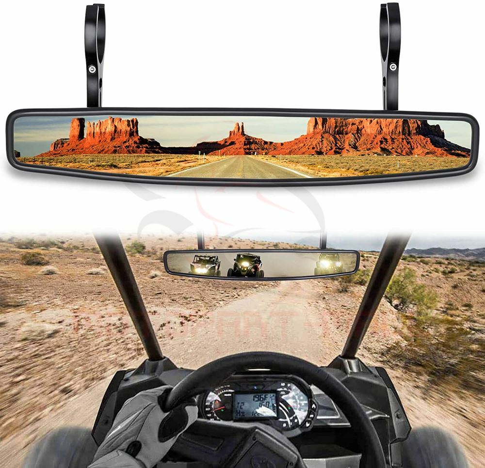 2" Roll Bar Wide Rear View Mirror Set For UTV Polaris Ranger RZR800 XP900 XP1000