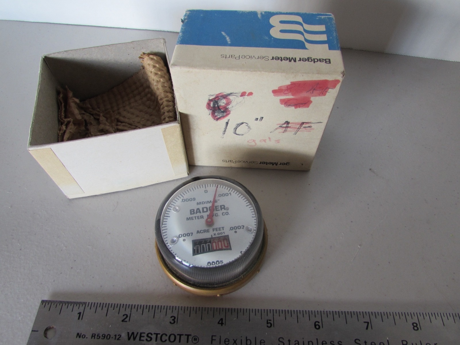 MDIM-6” Gauge Badger Meter MFG. Co. Water Flow Meter Acre Feed
