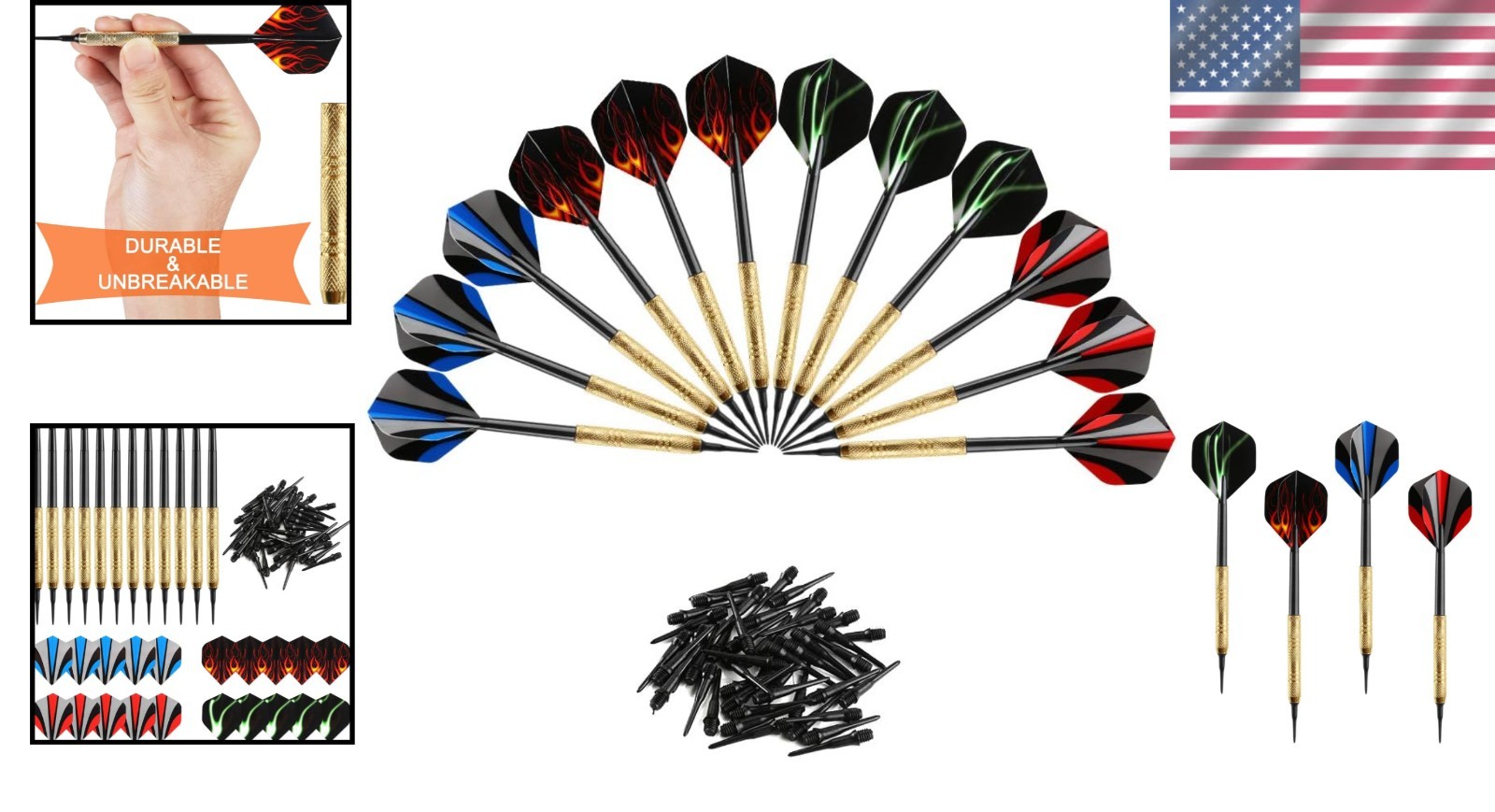 12-Pc Soft Tip Darts Set with 36 Replacement Tips - Perfect for All Skill Levels