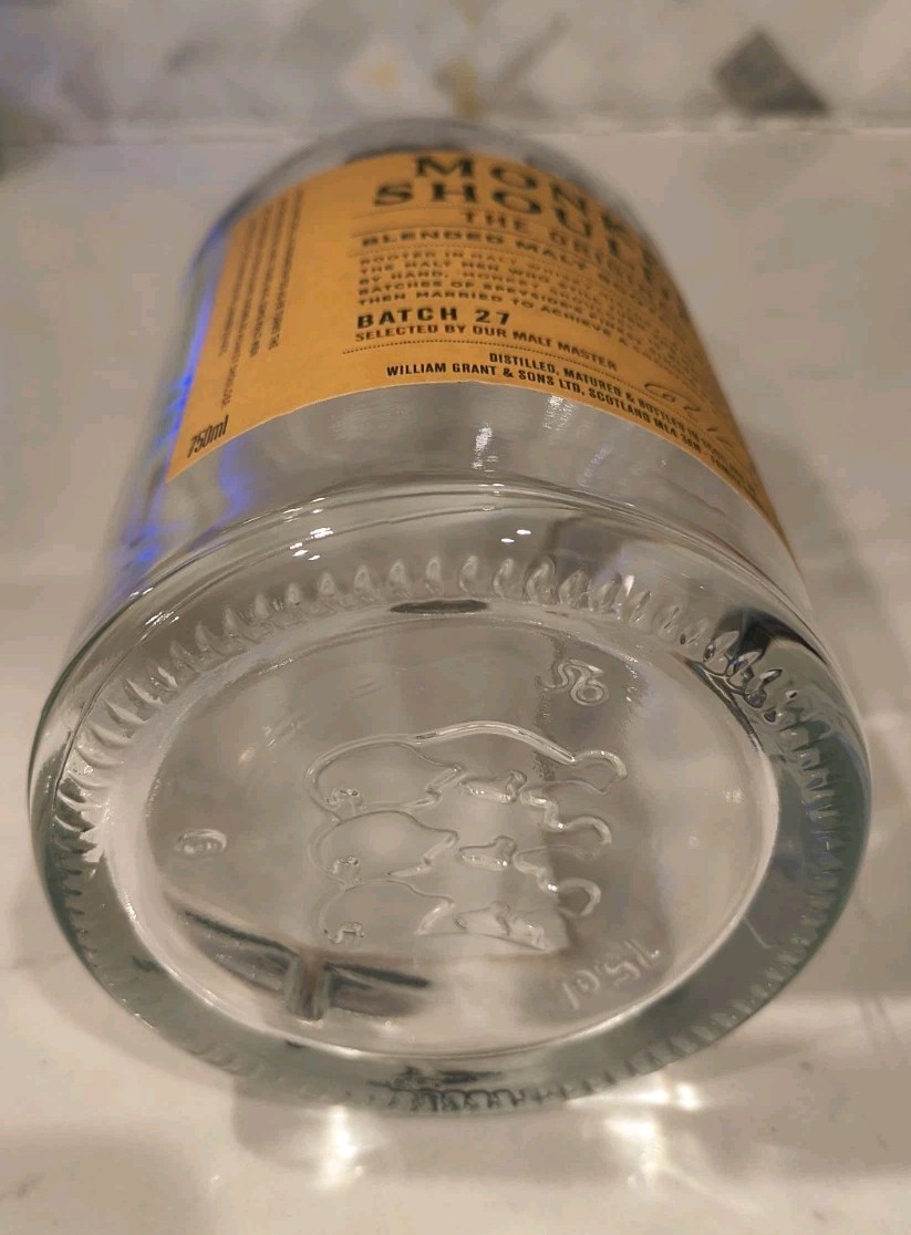 Monkey Shoulder Blended Malt Scotch Whiskey Bottle Empty 750 ML w/ Cork