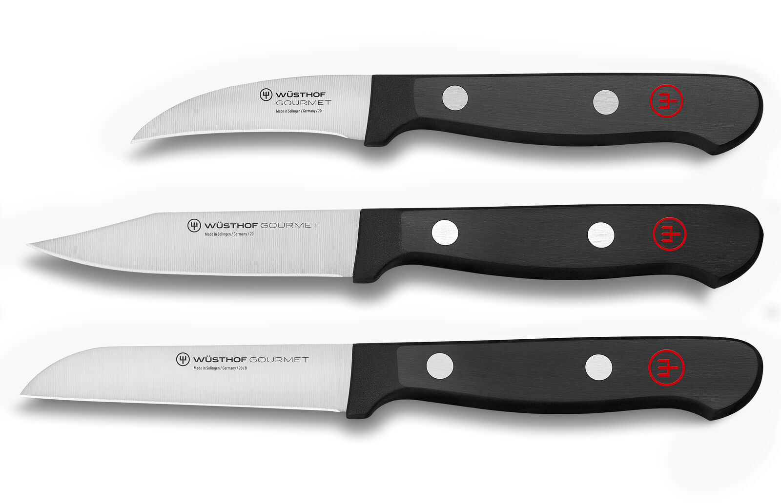Wüsthof Gourmet 3 Pc Paring Knife Set German Stainless Peeling & Paring Knives