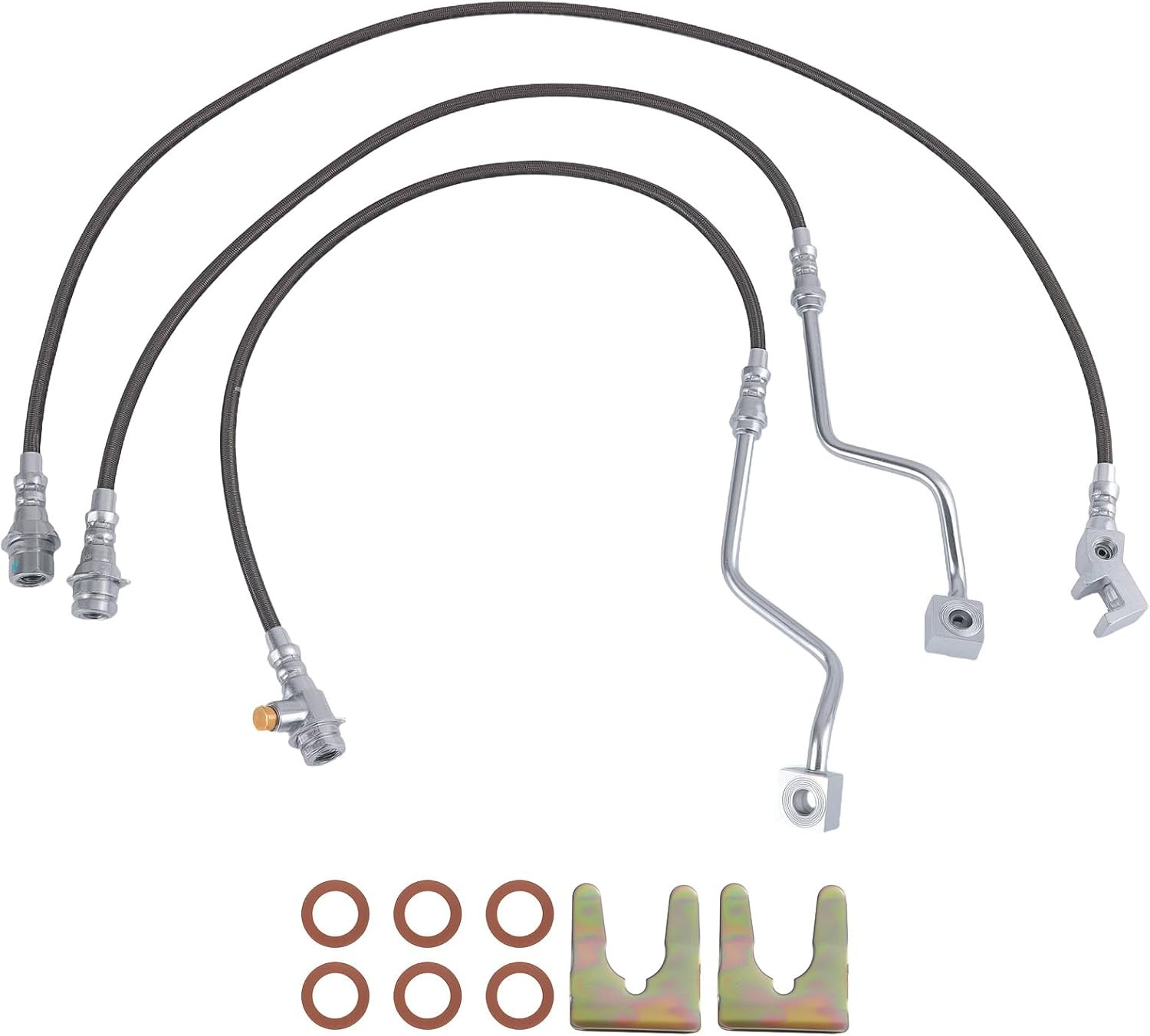 Extended Brake Lines Kit for Ford F250 F350 Super Duty 4WD 4-8" Lift Stainless