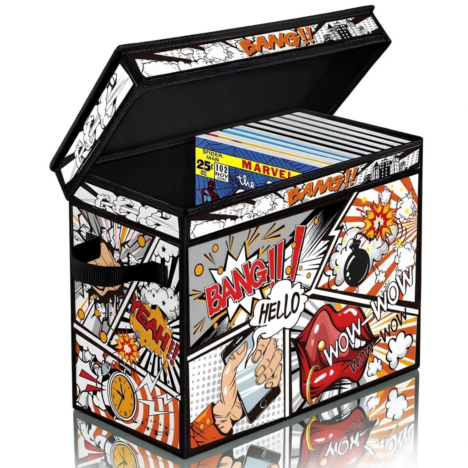 Large Oxford Fabric Comic Book Storage Case 3x7.8x11.8 Inch Display Holder