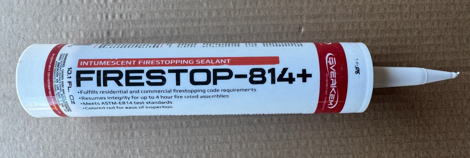 EverKem Firestop 814+ Firestopping Sealant (4 Hour Fire Rated) USA 10.1 Oz Tube