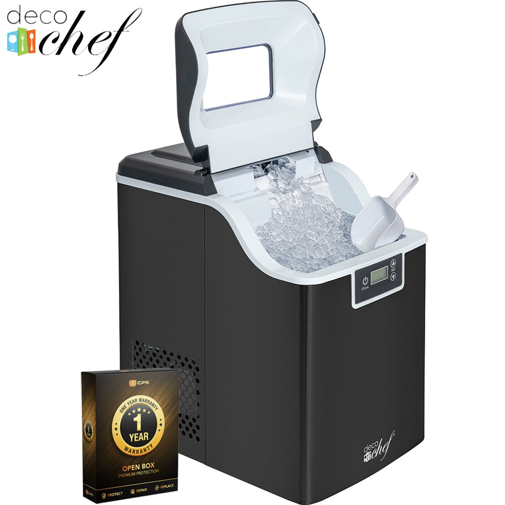 Deco Chef 33LB Nugget Ice Maker Self-Cleaning Stainless Steel + 1 Year Warranty