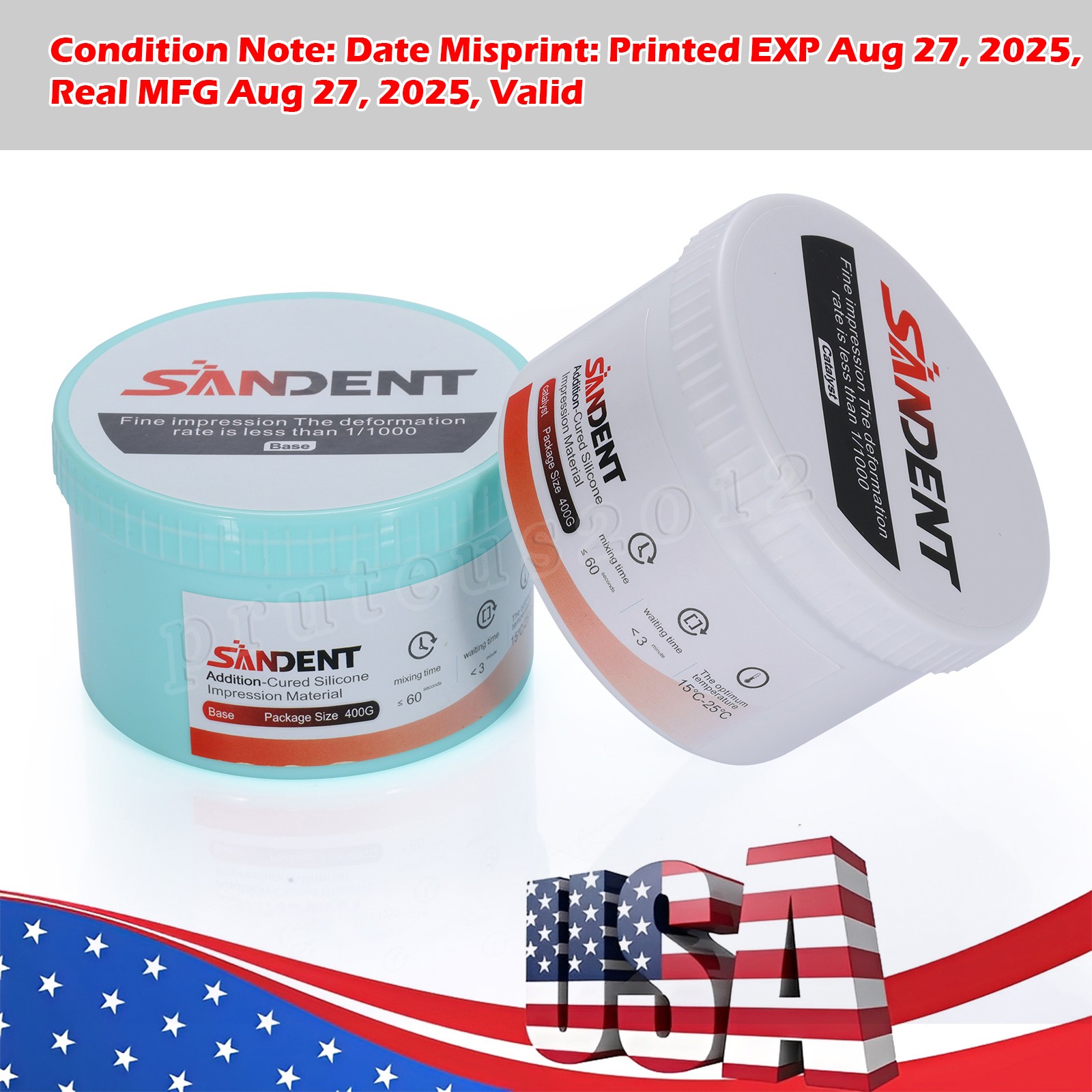 2 Sets Dental Putty PVS VPS Impression Material Base Normal Set 2 x 400g