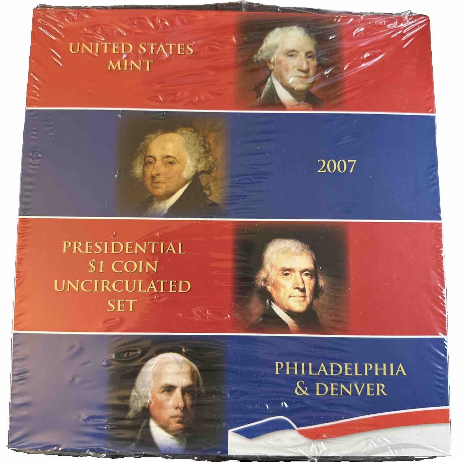 US Mint 2007 Presidential $1 Coin Uncirculated 8 Coin Set P&D OGP SEALED