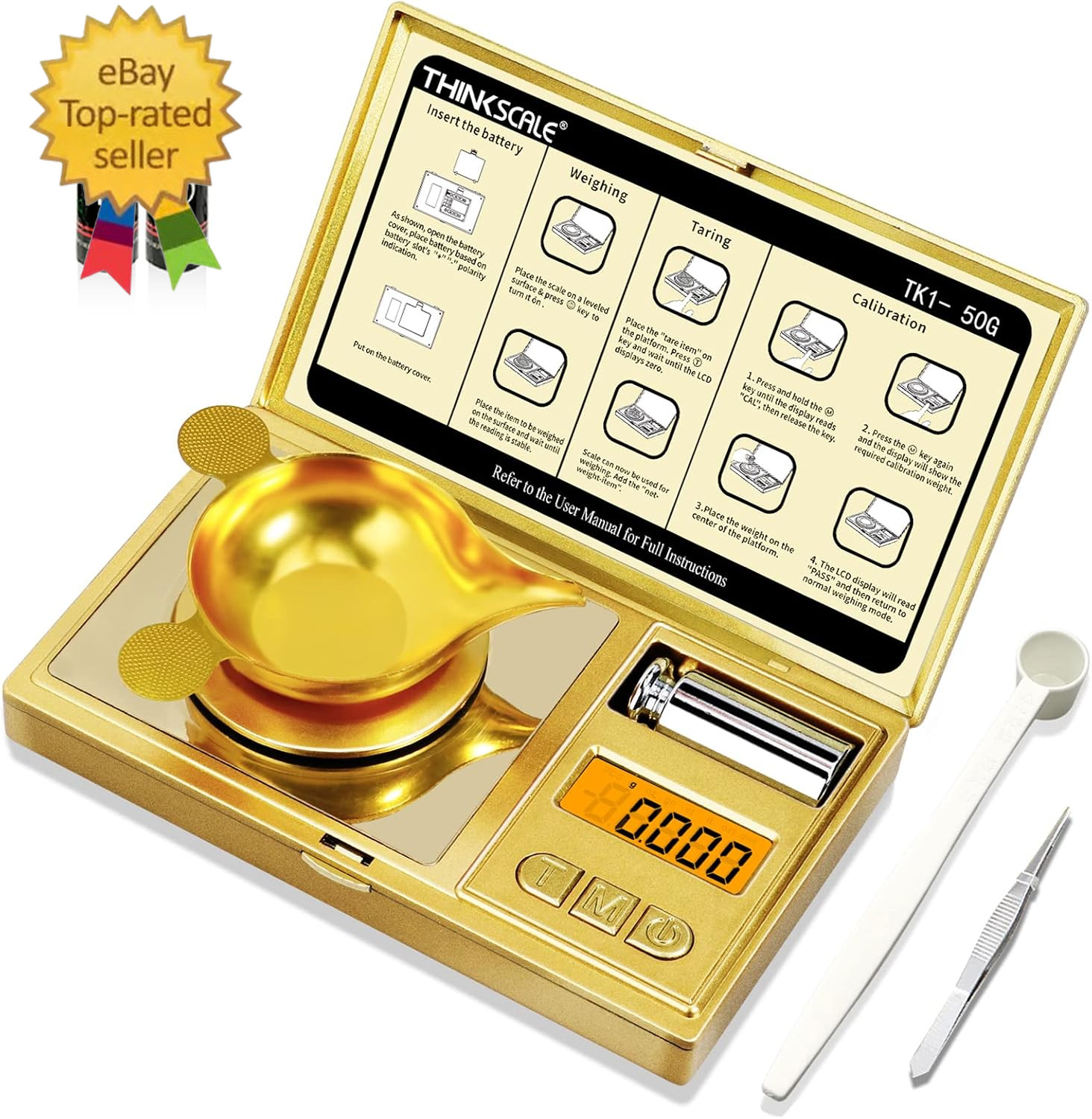 Milligram Scale 50G X 0.001G, Powder Scale for Reloading Gold | Mg Scale for Pow