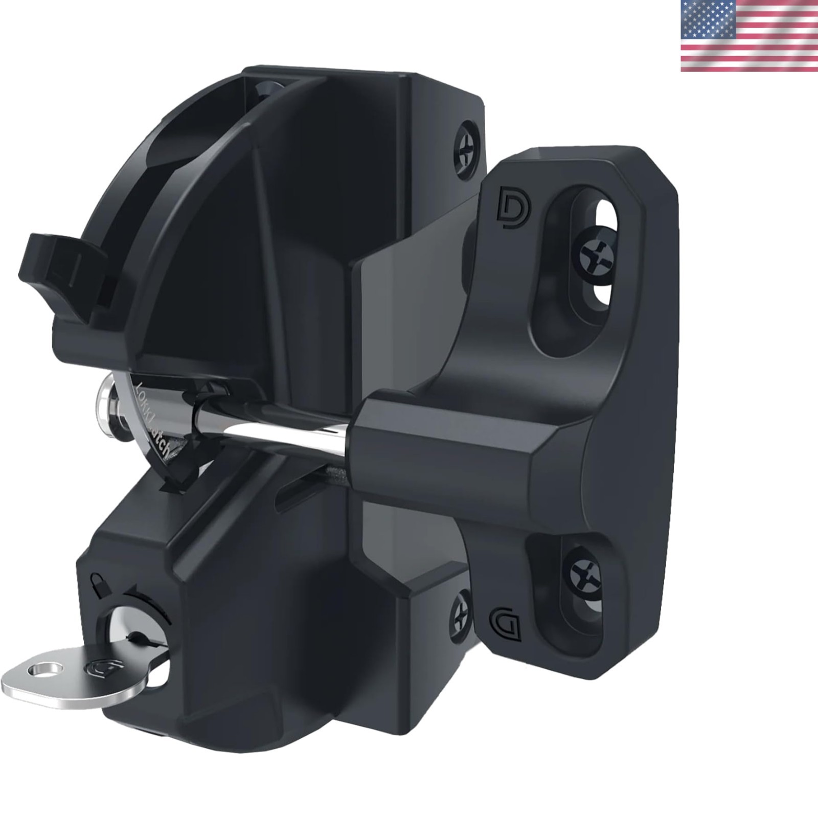 LL3AL LokkLatch - One-Sided Key Lockable Gate Latch, Weather Resistant Finish