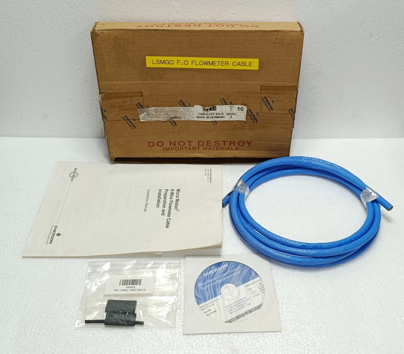 Emerson Micro Motion Flowmeter Cable Prep Kit 1004472 9-Wire MVD