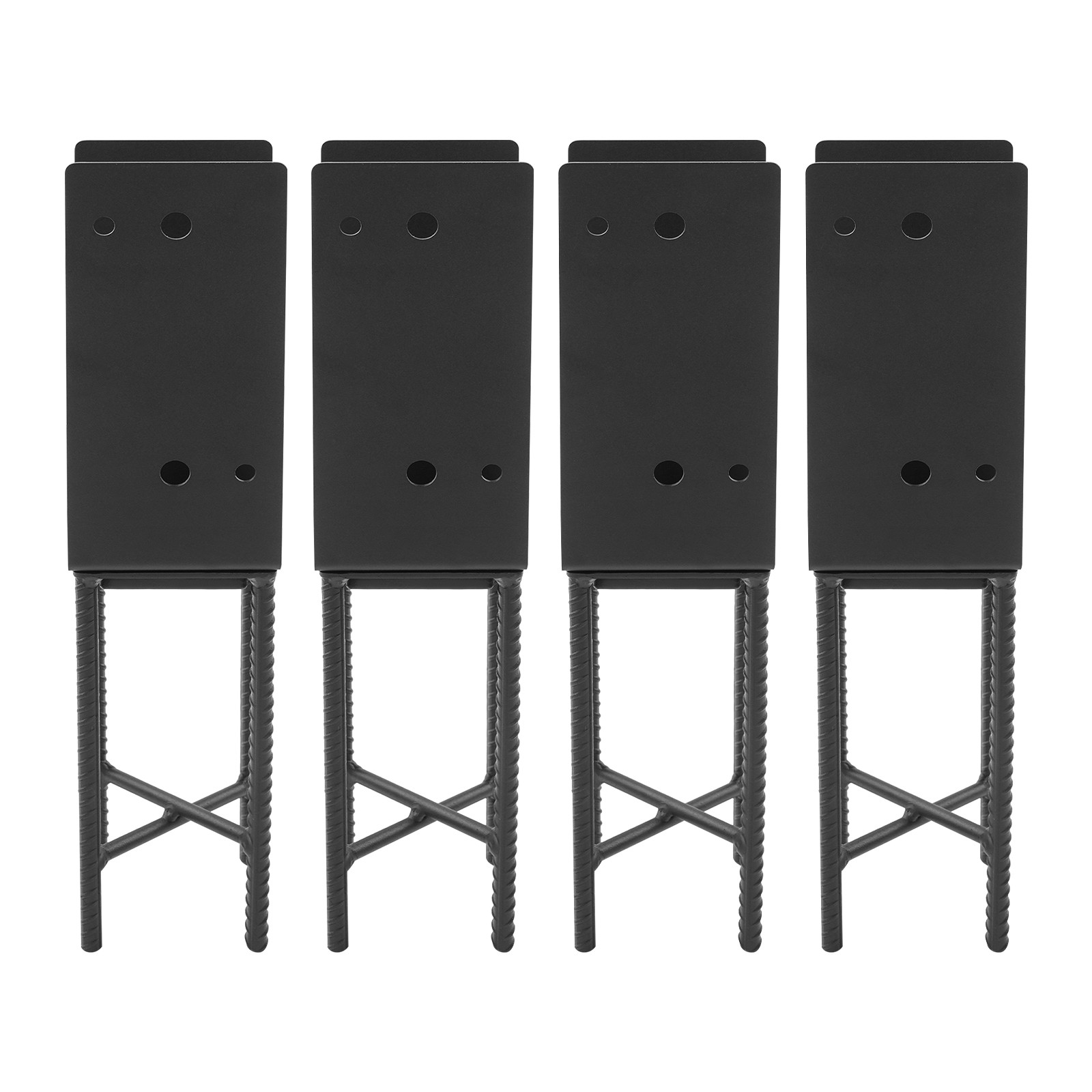 4PCS Metal Post Base Holders U-Shape Metal Post Base Holder Wet Concrete