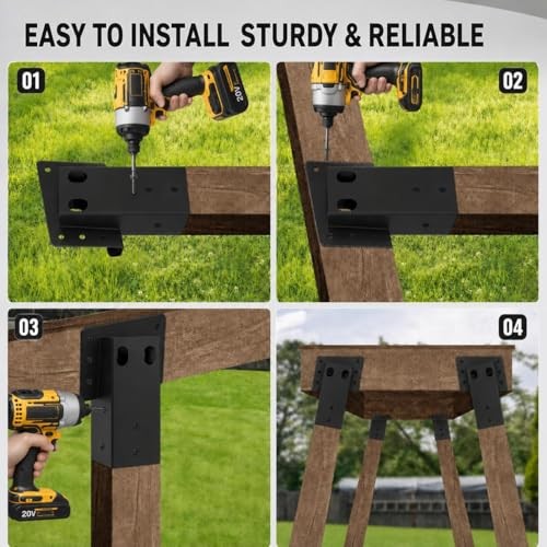4x4 Compound Angle Brackets Deer Blind 4x4 Compound Angle Bracket(4 Pcs) Black