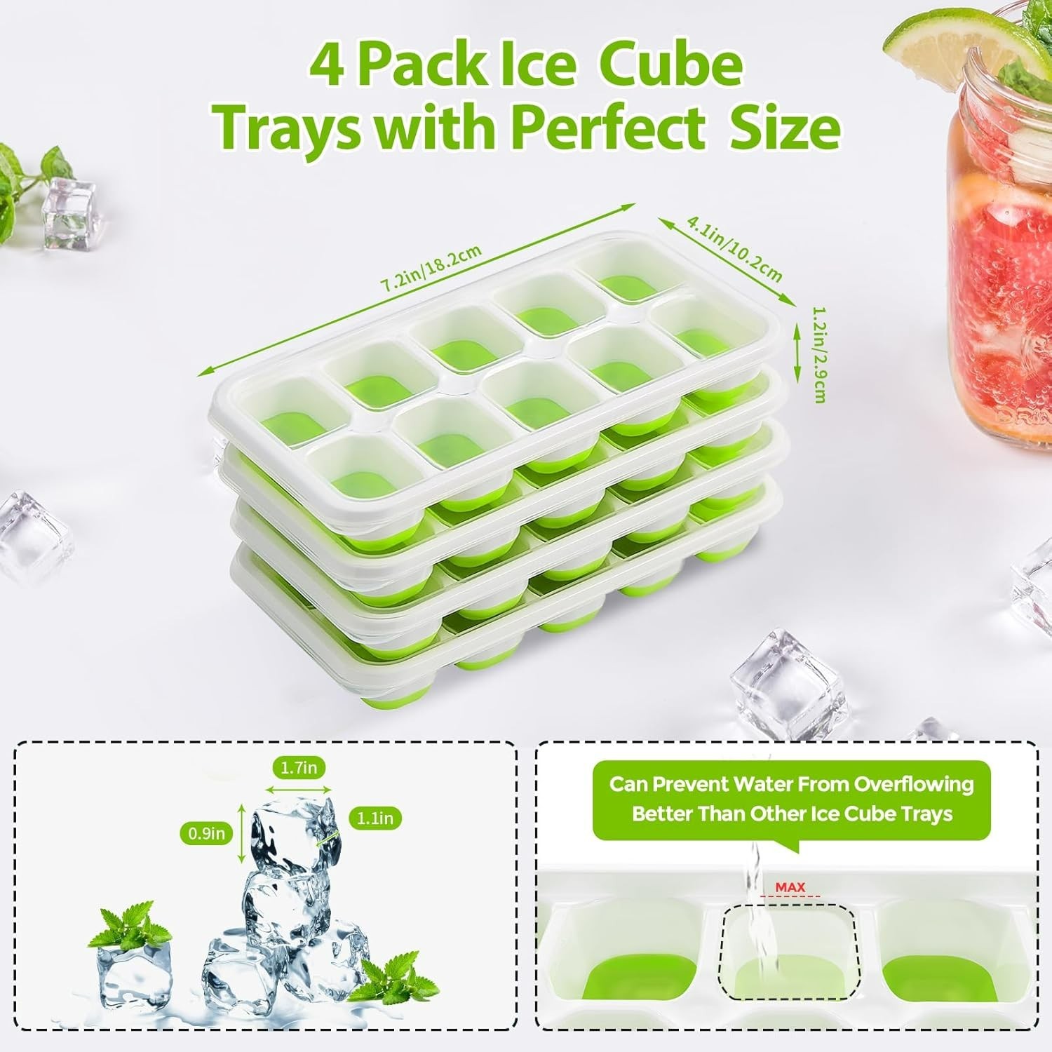 Elegant Stackable Ice Cube Trays with Spill-Resistant Lids - Dishwasher Safe
