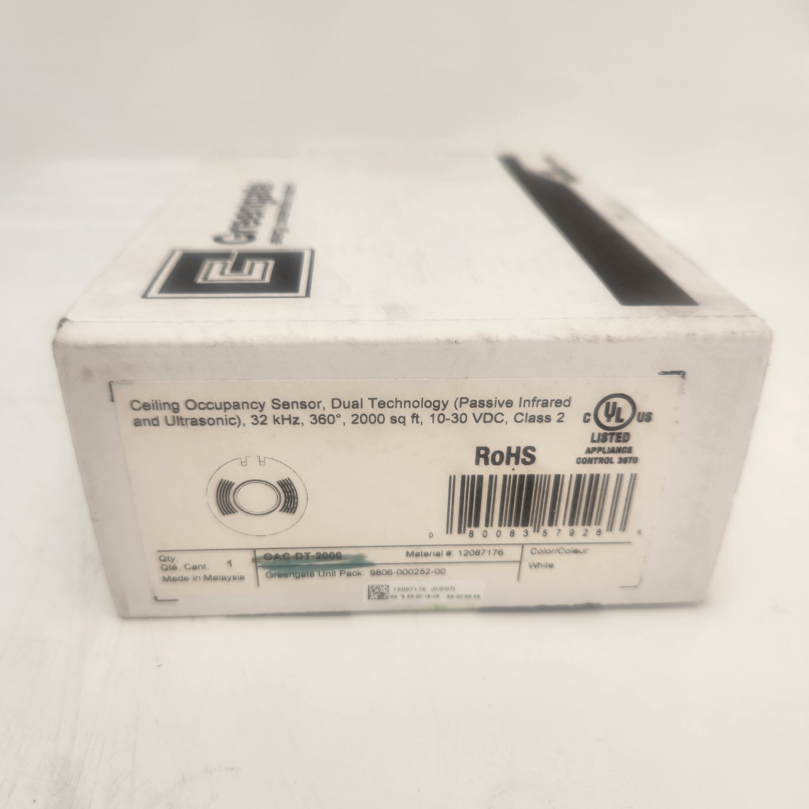 Cooper Greengate | OAC-DT-2000-R Ceiling Occupancy Sensor, White 360° 2000 sq ft