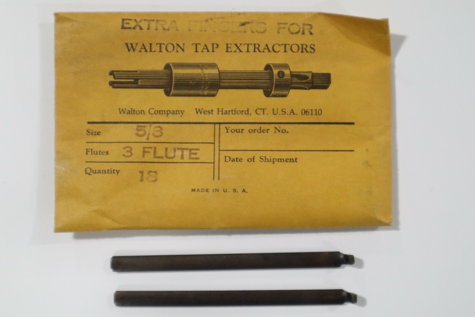 2 PCS 5/8" 3 FLUTE WALTON TAP EXTRACTOR REPLACEMENT FINGERS  C462-B
