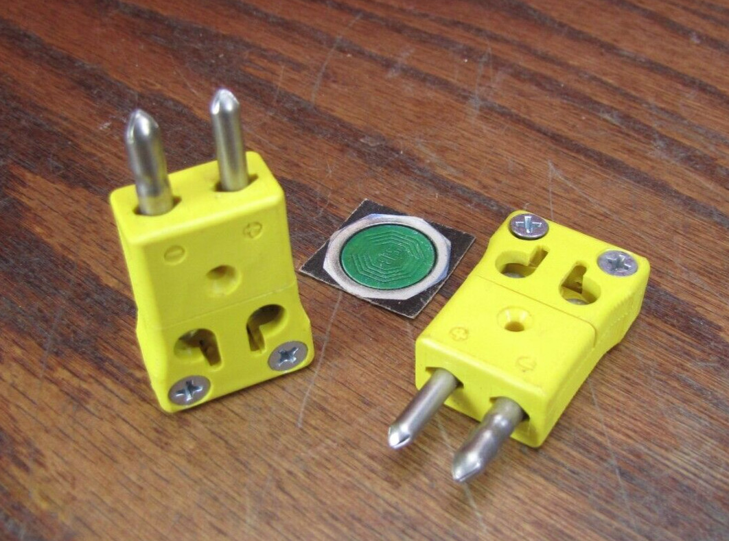 2 pin Thermocouple Plugs (2) round pin male connector Type K