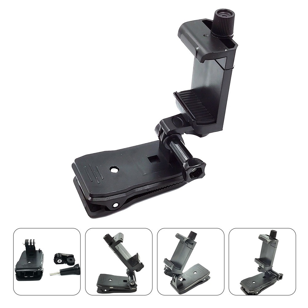 Backpack Shoulder Strap Mount for Camera Black ABS Durable Clip 360 Degree
