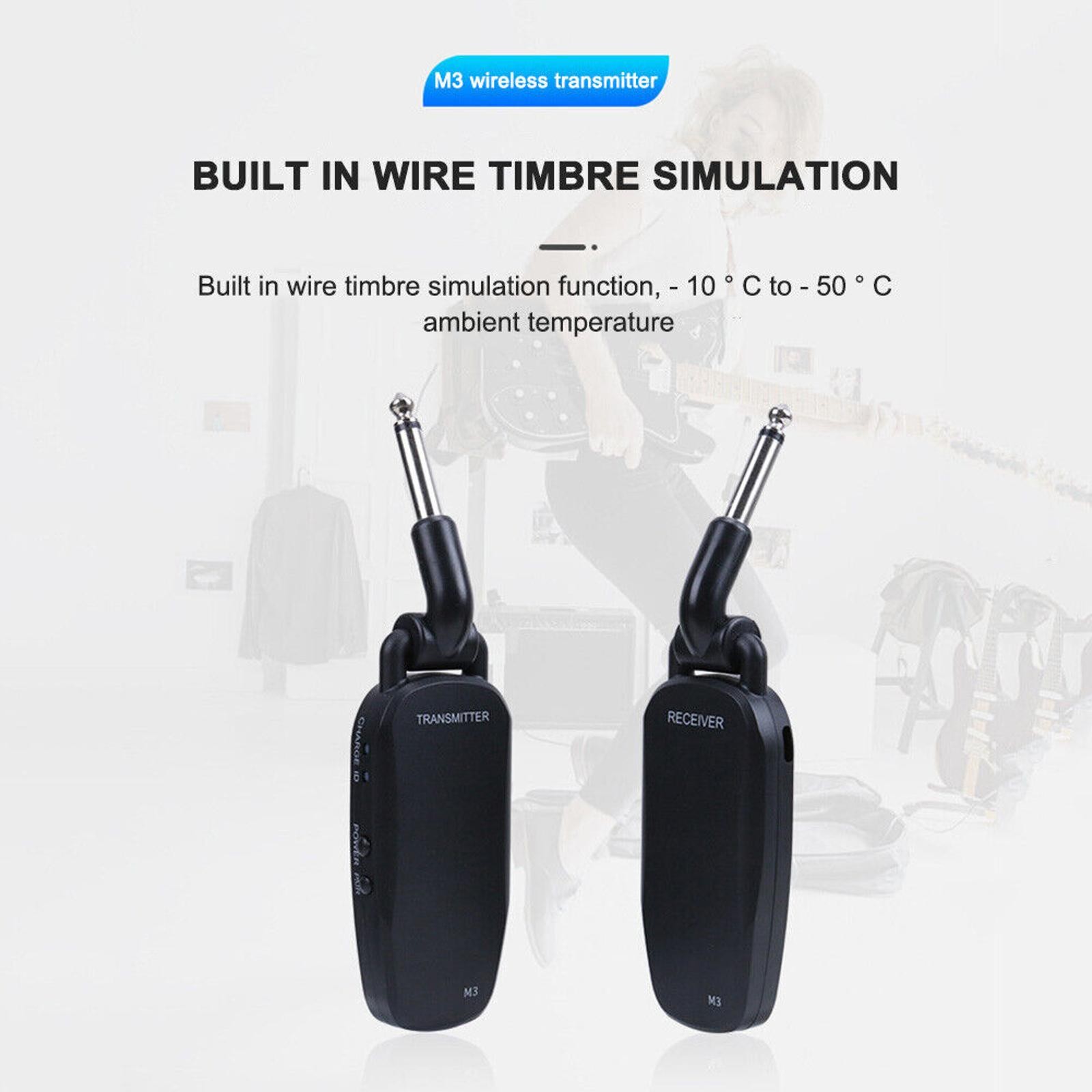 2Pcs M3 Model Digital Wireless Transmitter+Receiver For Electric Guitar Bass