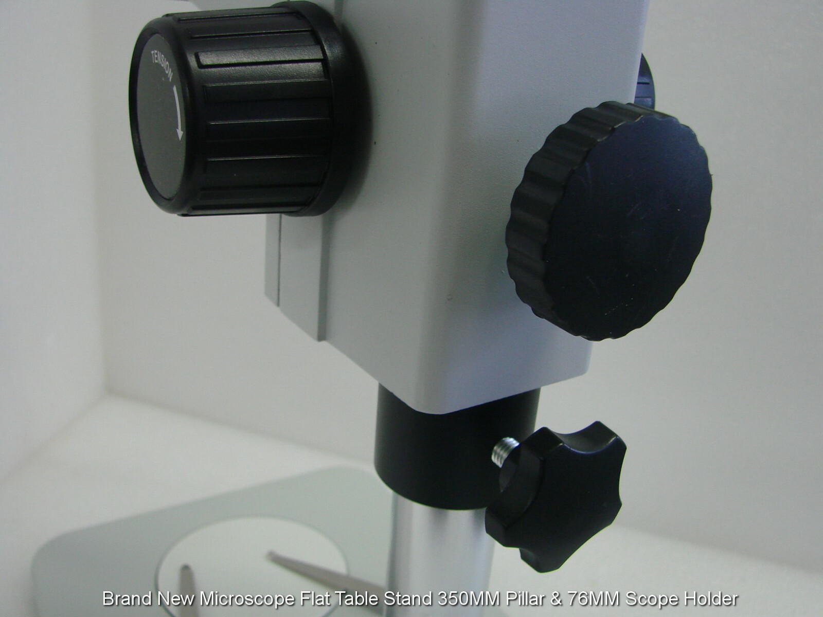 Brand New Microscope Flat Table Stand 350MM Pillar & 76MM Scope Holder