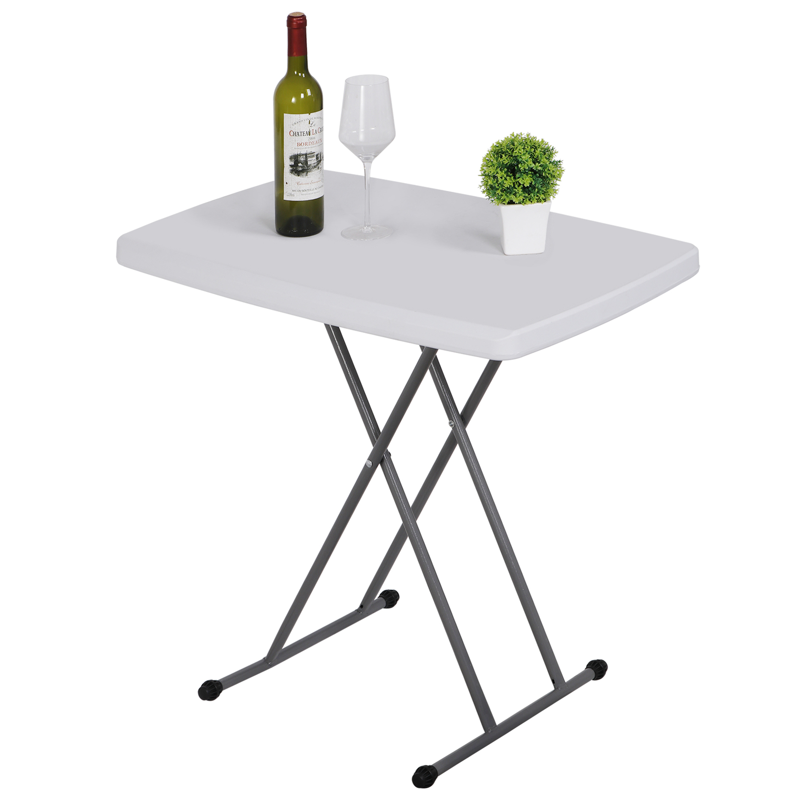 30 Inch Heavy Duty Rectangular Folding Table Dining Utility Table TV Tray White