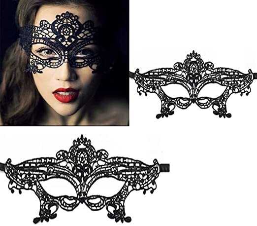 Black Lace Eye Mask Party Masquerade Mask Costume Party For Women (2 Masks Only)