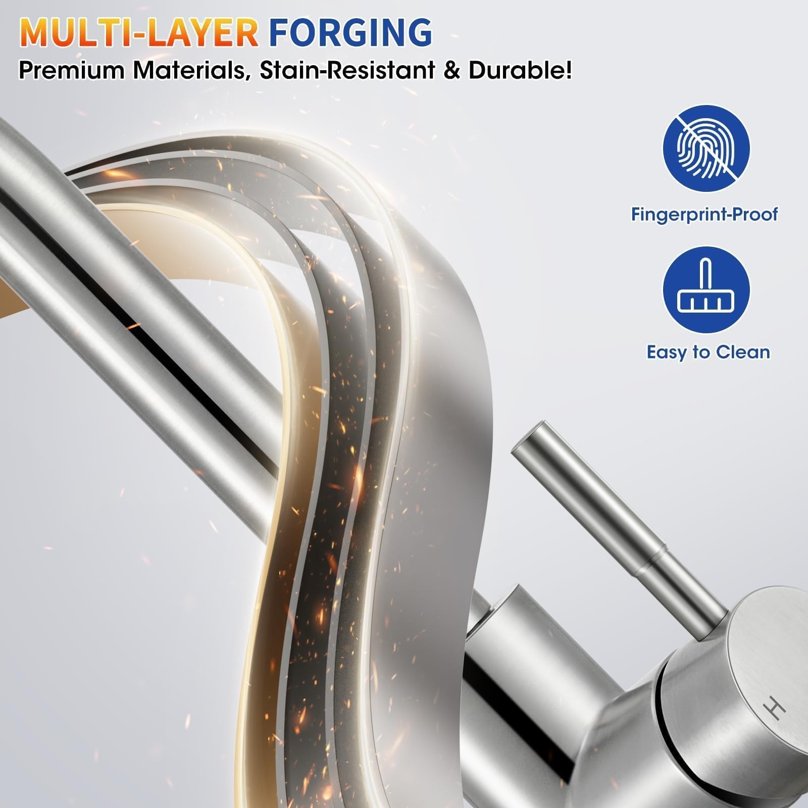 Kitchen Faucets with Pull Down Sprayer, Brushed Nickel High Arc Single Handle...