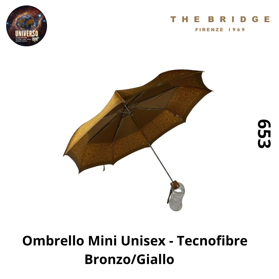 Unisex Mini Umbrella - Technofibre - Bronze/Yellow - Cod.653 - The Bridge