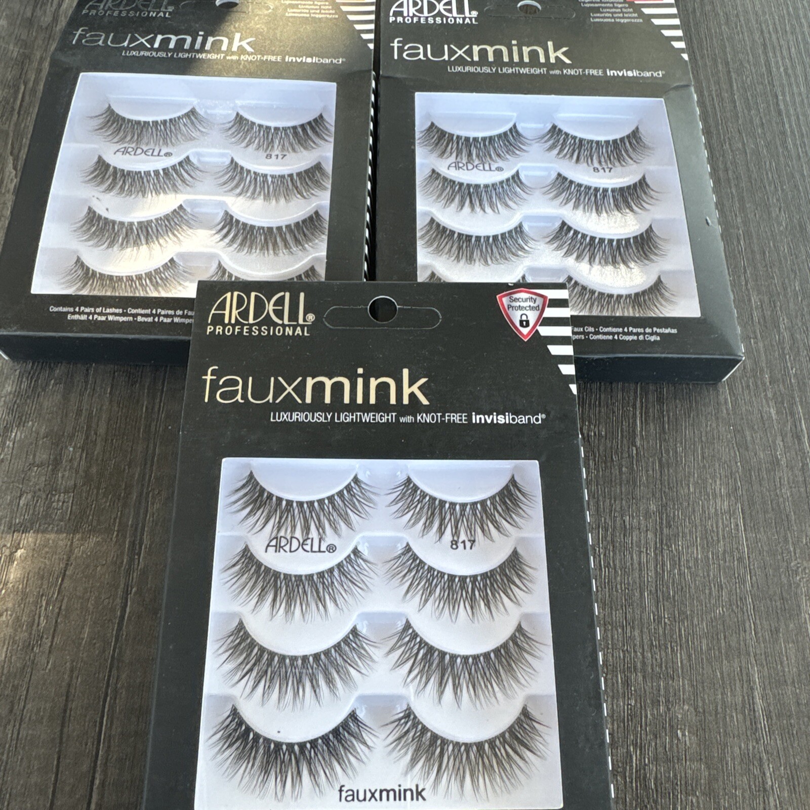Lot of 3 ARDELL  Faux Mink Lashes #817. 4 Pairs Total 12. Brand New