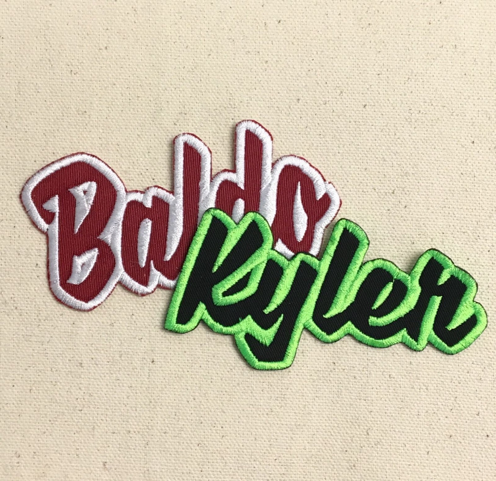 Custom Name Patch : Hat Size 3" WIDE Twill, Embroidered, Iron on Patch