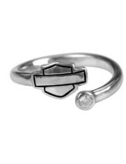 Harley Davidson® Wrap Around Bar & Shield Logo Bypass Toe Ring .925  58 HDT0011