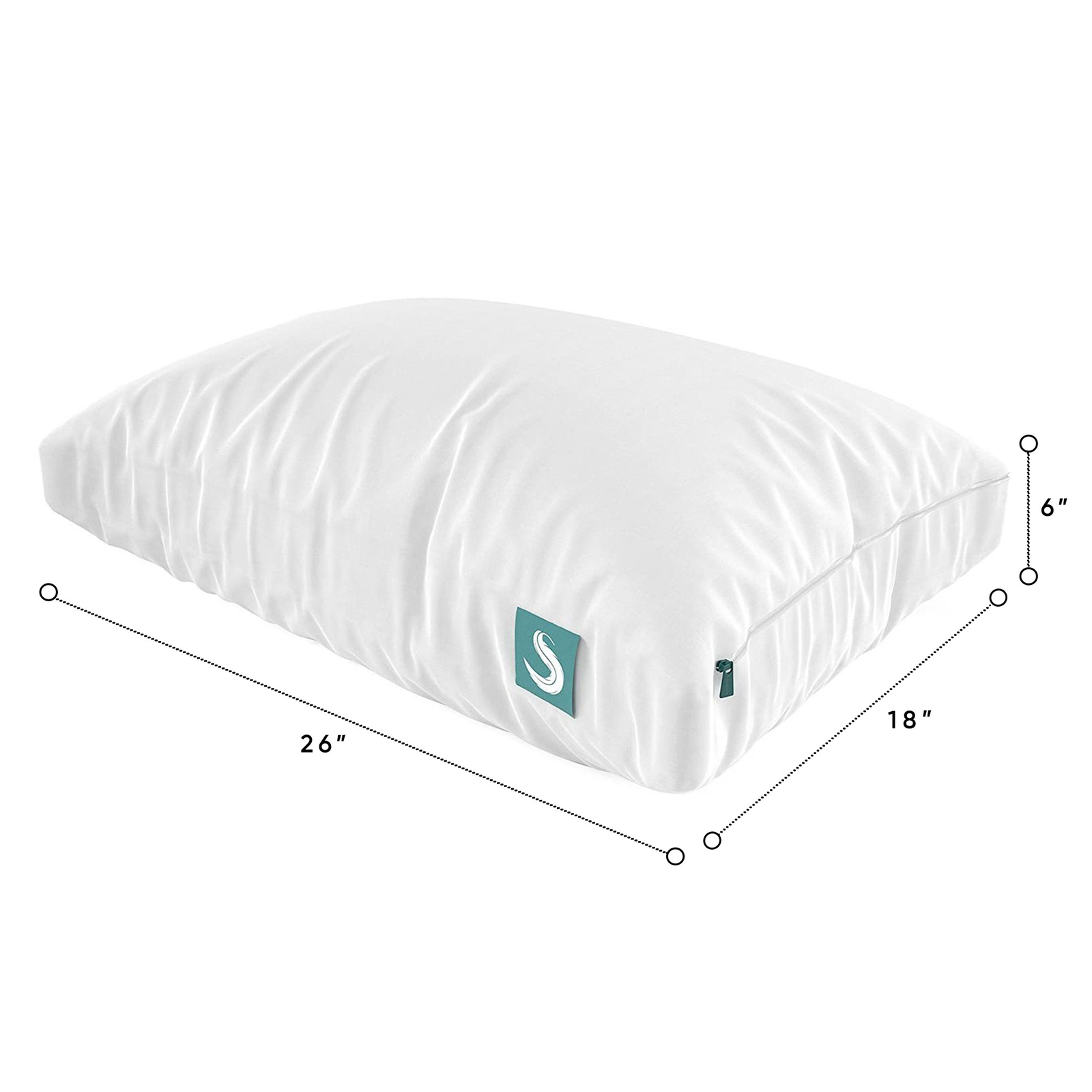 Sleepgram Bed Support Sleeping Pillow with Microfiber Cover, Queen (Open Box)