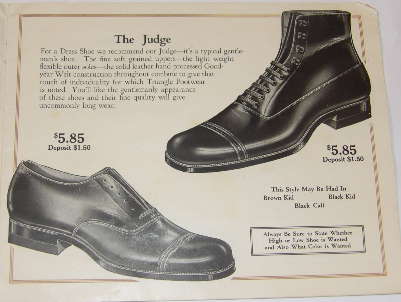 VINTAGE 1926 MEN'S & WOMEN'S SHOE CATALOG! BOOTS! PICTURES & PRICES! WORK/DRESS!
