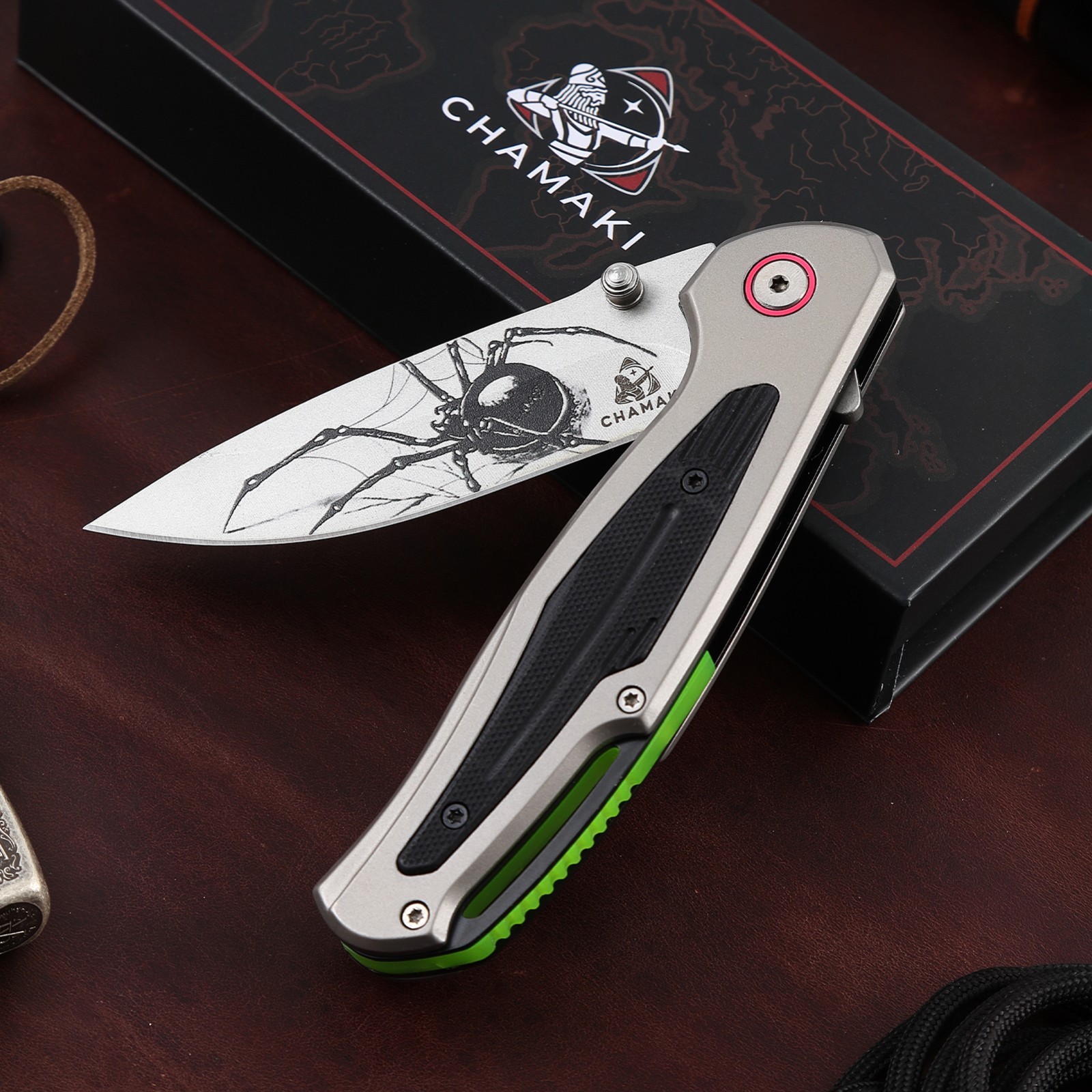 Chamaki Spider Folding Knife Tactical EDC Pocket Knife Razor Sharp Gift Ready