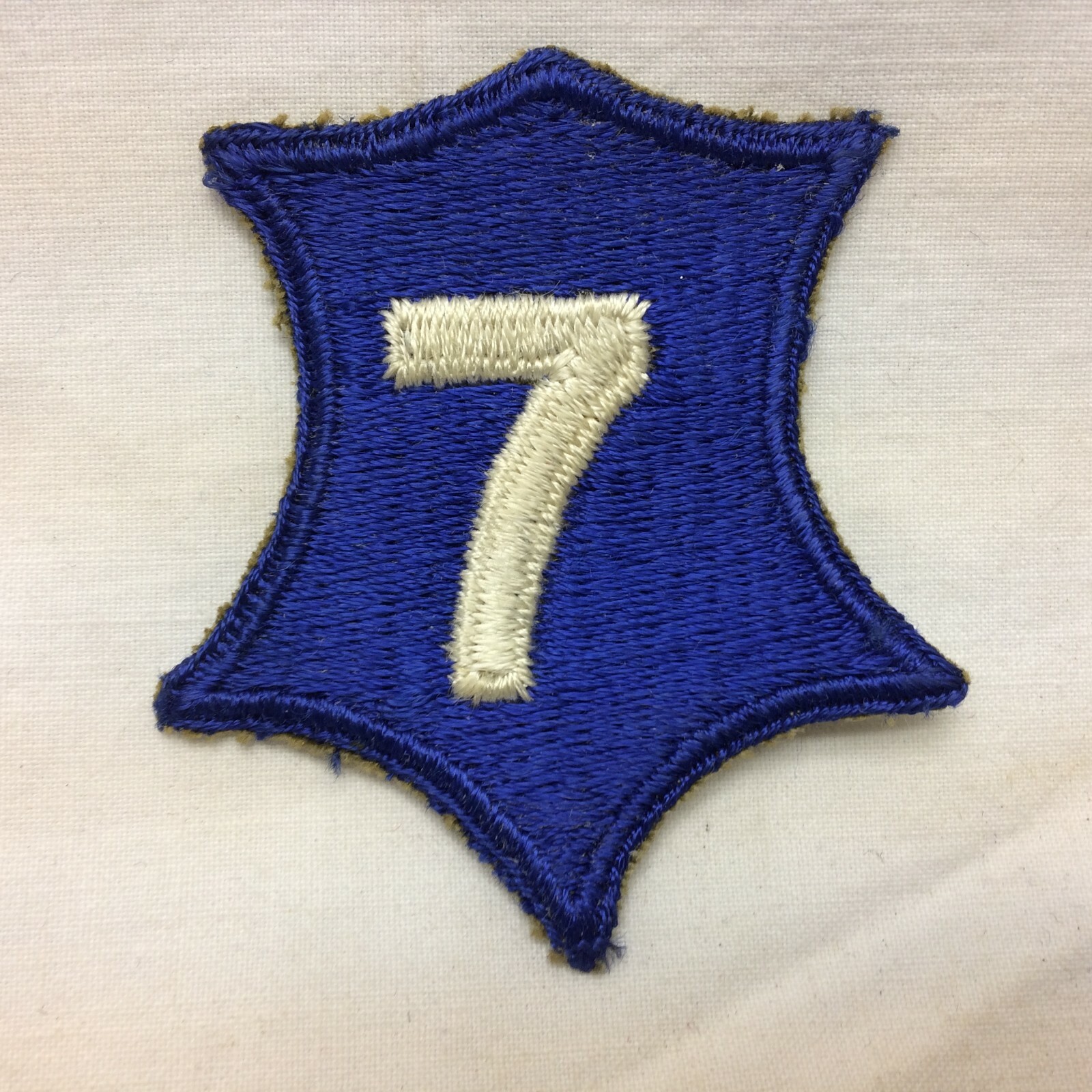 Vintage Military Patch 7th Army Corps White Back 7 Border Variant