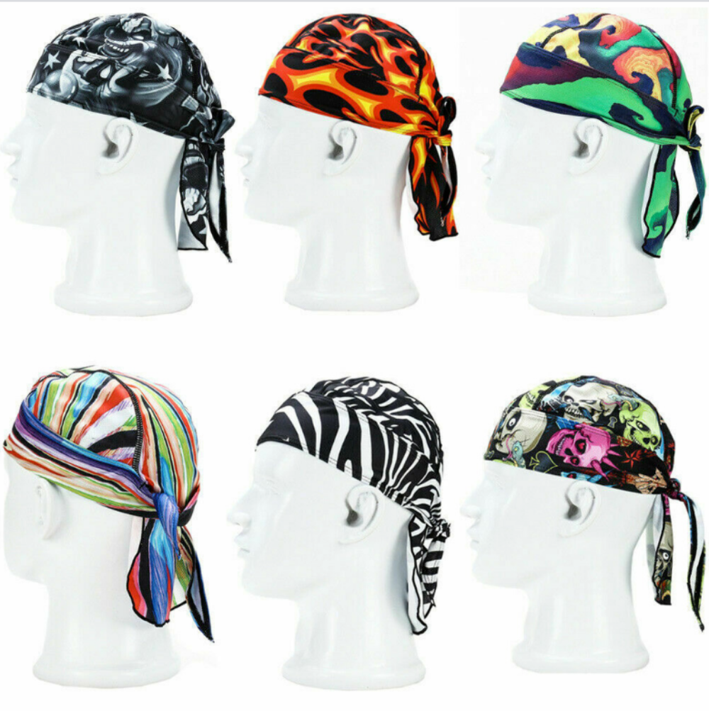 Cooling Do Rag Skull Cap Head Wrap Motorcycle Biker Doo Du Dew Bandana Hat Lot