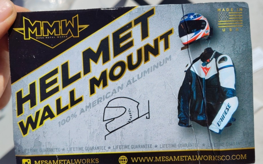 2    Helmet Wall Mount Metal Hanger Rack Display Holder