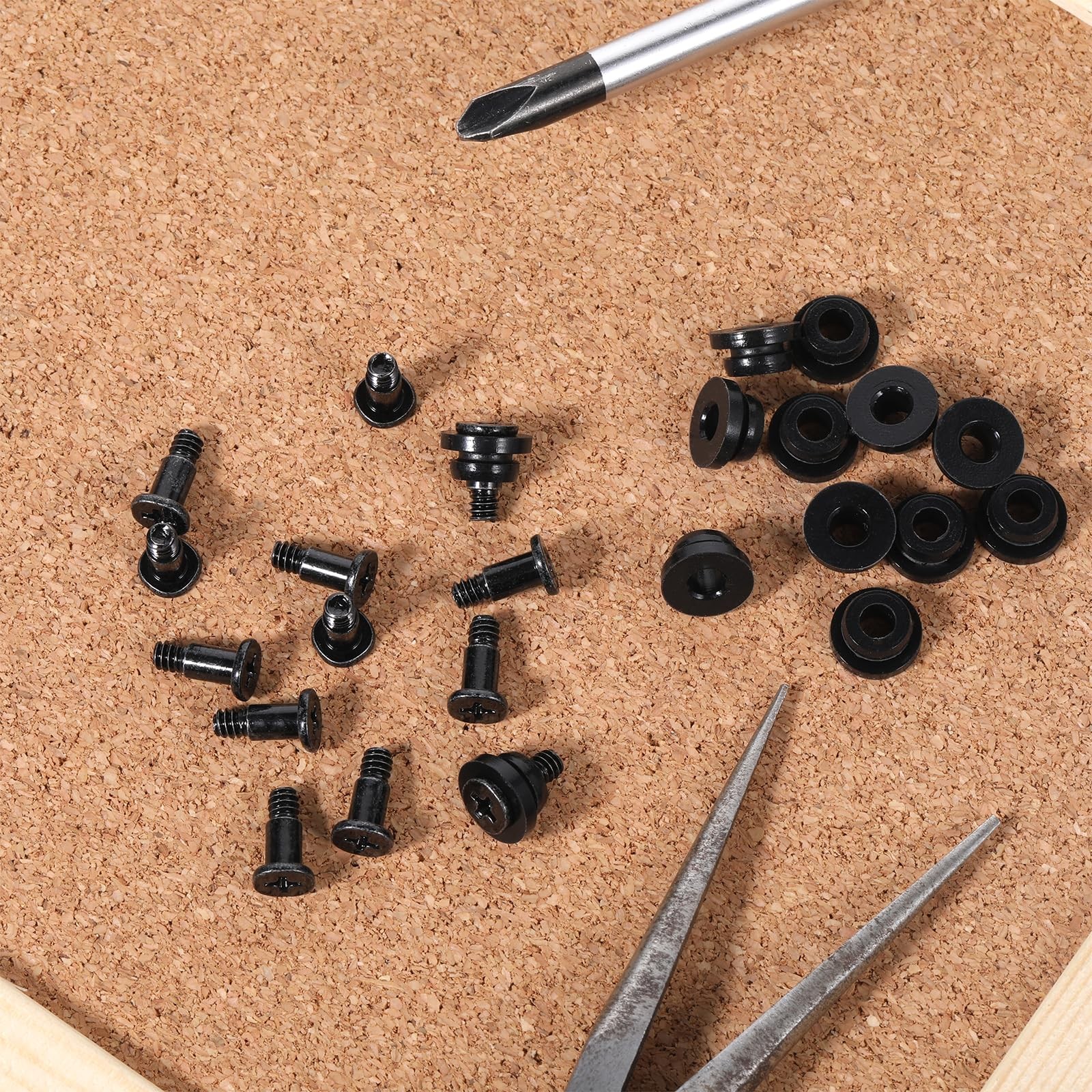 24 Pcs Hard Disk Drive Screws and Shock 6#-32, Black