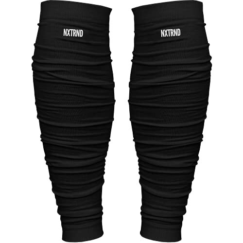 Nxtrnd Football Leg Sleeves, Calf Sleeves for Men & Boys, Sold One Size Black
